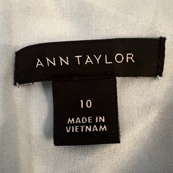 Ann Taylor Women’s Floral Tile Belted Shift Dress Size 10 Blue Green Mini Lined - Picture 5 of 8